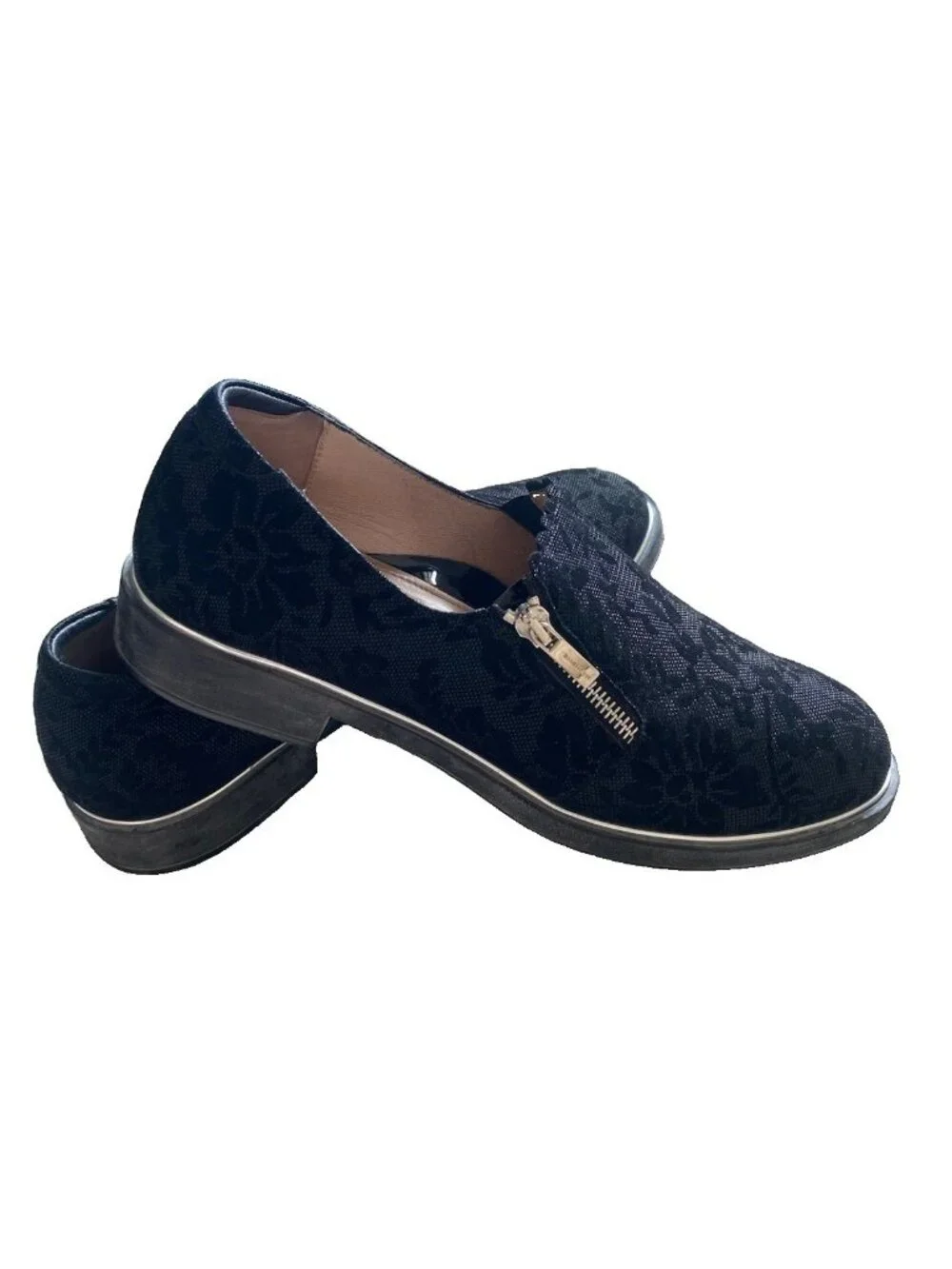 Beautifeel Issey Floral Loafers Chantilly Suede 41 / US 10 Black